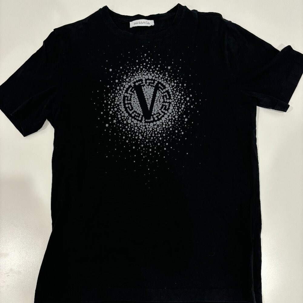 Versace Collection Men's Black Logo Print T-Shirt | Size Medium